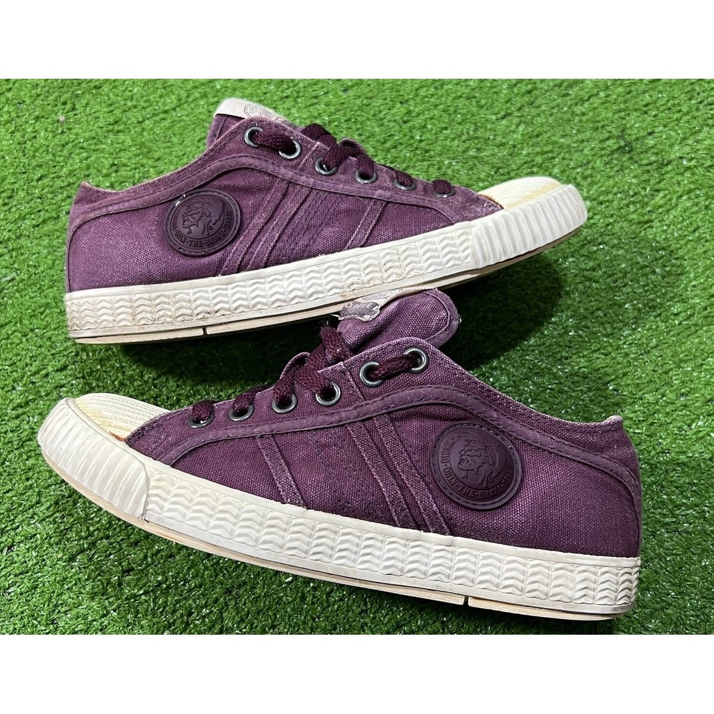 Retro‎ Y2K Diesel Shoes 36 Diesel Yuk & Net Canvas Rubber Sneaker Burgundy Grape